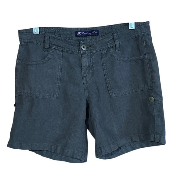 CLEARANCE Divine Rights of Denim Women's 27 Linen Shorts Olive Green Roll Tab - Picture 1 of 7